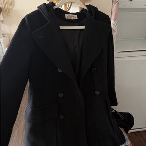 Michael Kors Black Wool Peacoat for Women